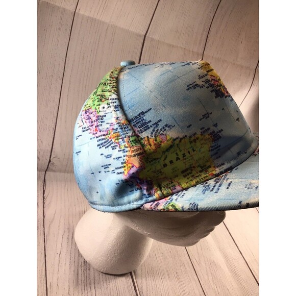 Wuke Brand World Map SnapBack Adjustable Hat - Picture 6 of 10